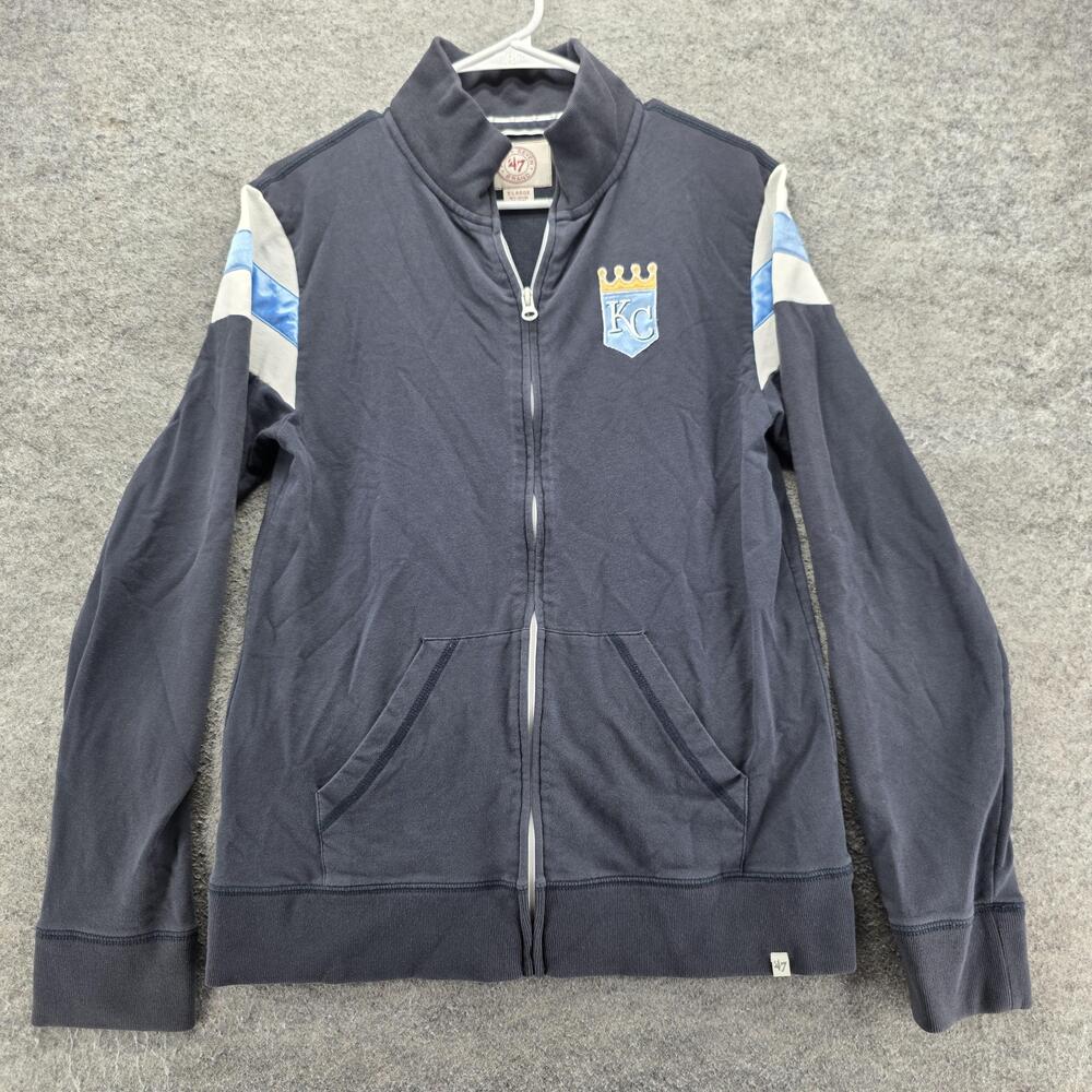 Kansas City Royals Jacket Womens XL Blue MLB Baseball '47 Full Zip Crown Logo